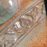 Vide poche en grès vernissé et sculpté signé vintage