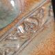 Glazed and sculpted stoneware catchall, signed vintage.