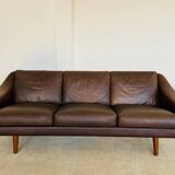 Vintage Danish mid-century retro Aage Christiansen (Matador) leather sofa 60s
