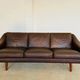 Vintage Danish mid-century retro Aage Christiansen (Matador) leather sofa 60s