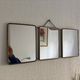 Vintage 1960 triptych mirror barber hairdresser Japonese style - 25 x 60 cm