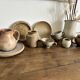 Set of French artisanal stoneware ceramics – 1960s