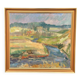 Original Mid Century Swedish Oil On Panel – Landscape By Gottfrid Källqvist – 1946 – Vintage & Framed – 64 × 70 Cm (25.2" × 27.6")