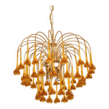 Lustre à fleurs en verre de Murano orange de Marilyn Monroe, années 1970