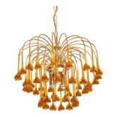 Lustre à fleurs en verre de Murano orange de Marilyn Monroe, années 1970