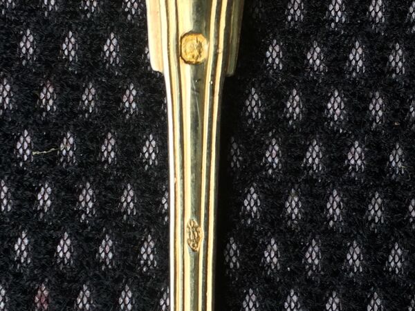 Set de 12 petites cuillères en vermeil argent poinçon Minerve modèle filet