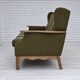 1970s, Danish 3-seater sofa, furniture wool, solid oak wood.
