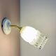 Vintage globe wall lamp in half frosted, half transparent glass