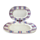 Duo of rectangular dishes HBCM model "Scottish" pink and blue 50s