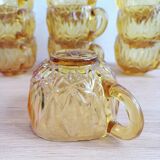 Set of 10 Hazel Atlas "Williamsport" Amber Punch Cups – 1970s