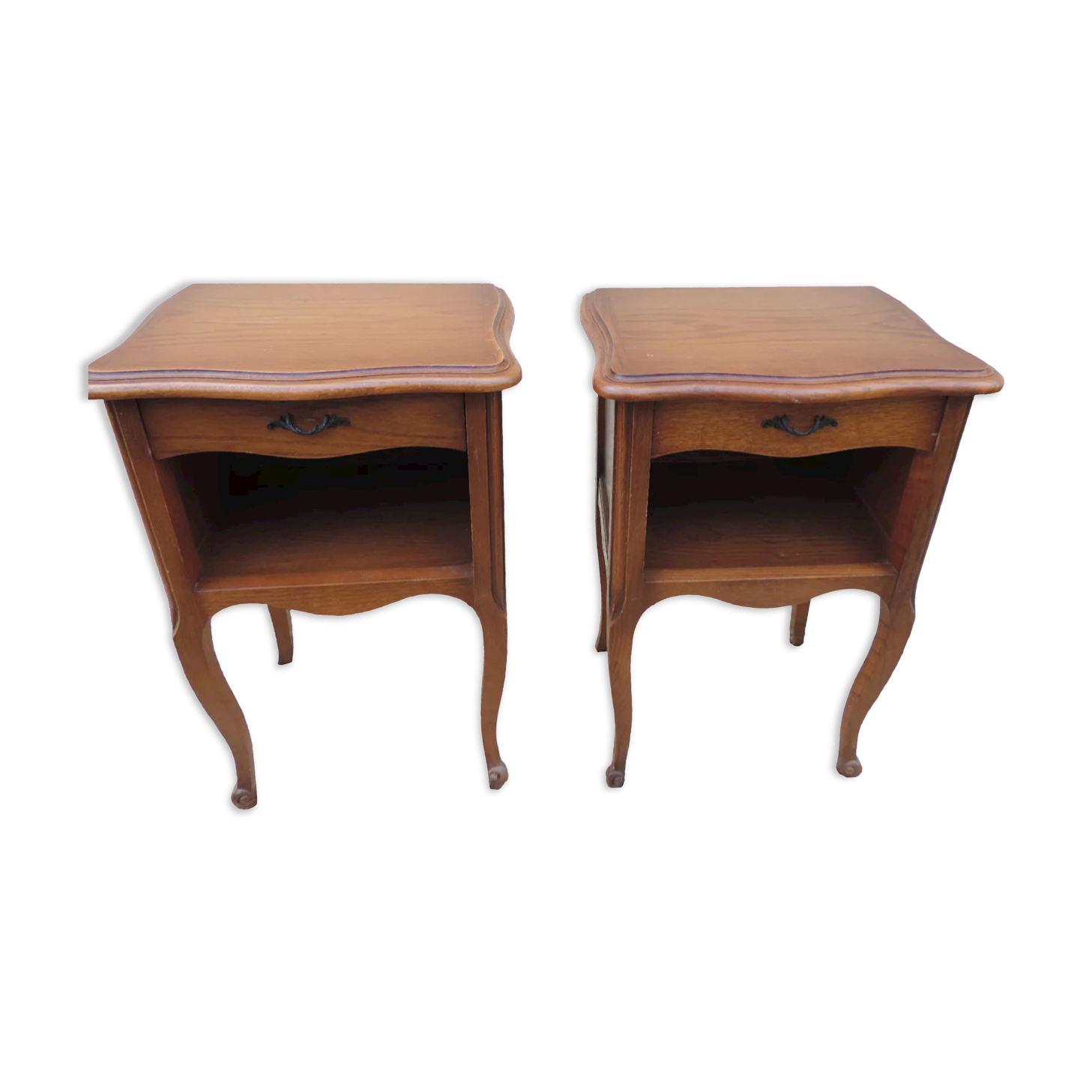 Pair of vintage oak bedside tables