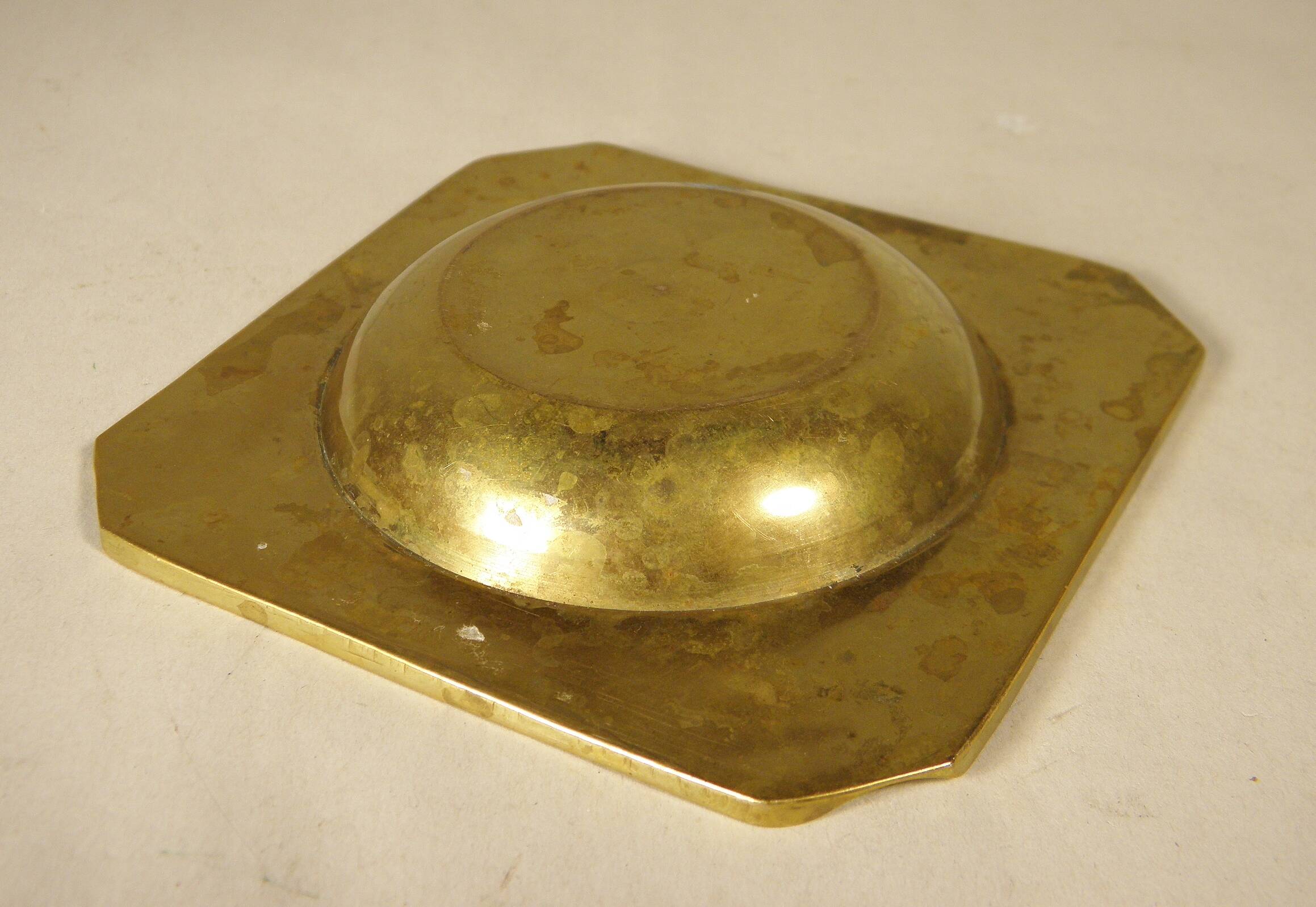 Brass and mother-of-pearl ashtray from the 70s