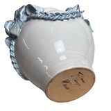 Ceramic vase from Varages in pink and blue.