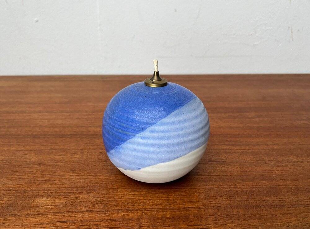 Mid-century studio pottery oil lamp by Karsten Nielsen for KN Keramik, 1960s.