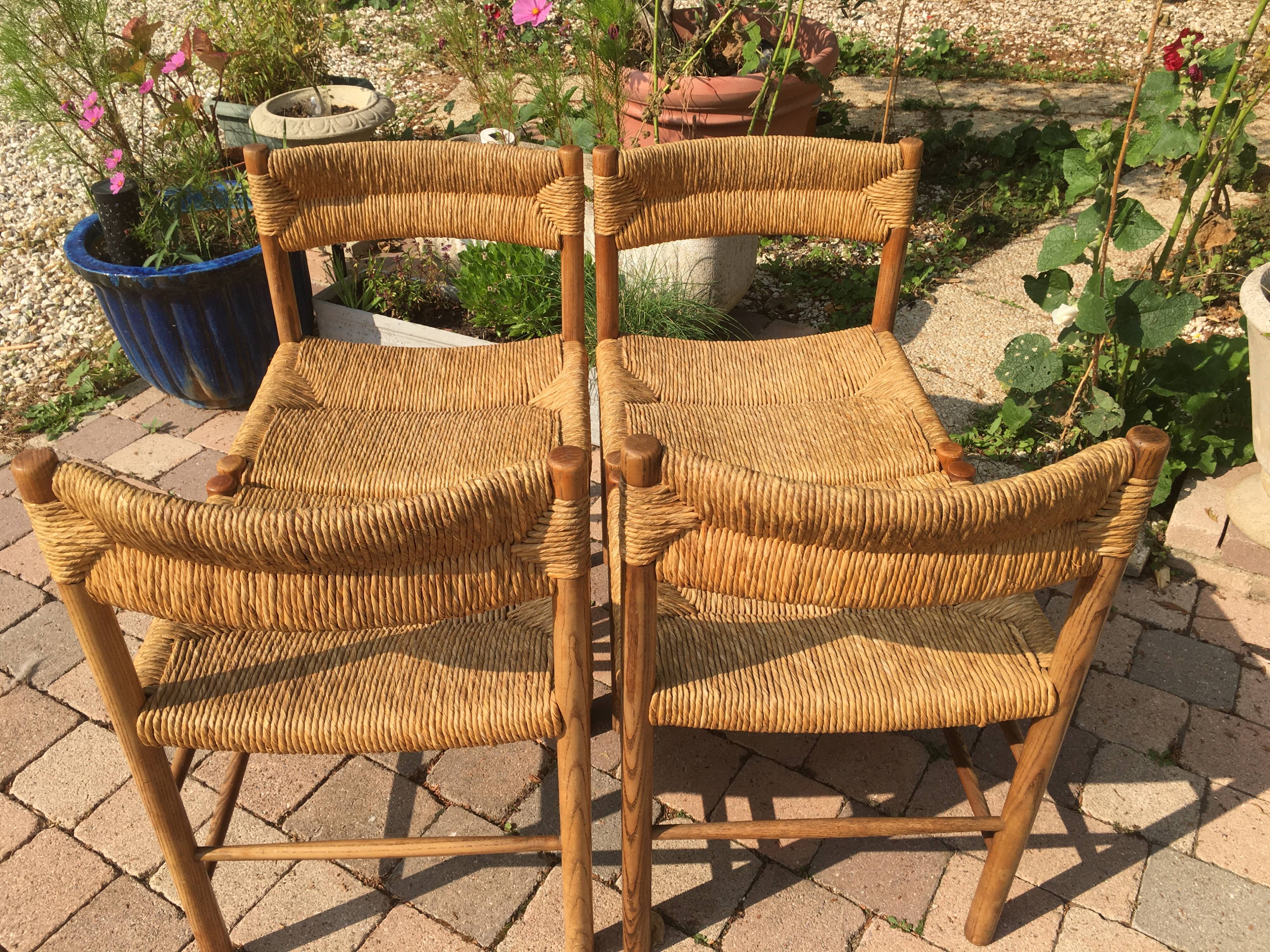 Lot of 4 chairs Dordogne of Robert Sentou 1960