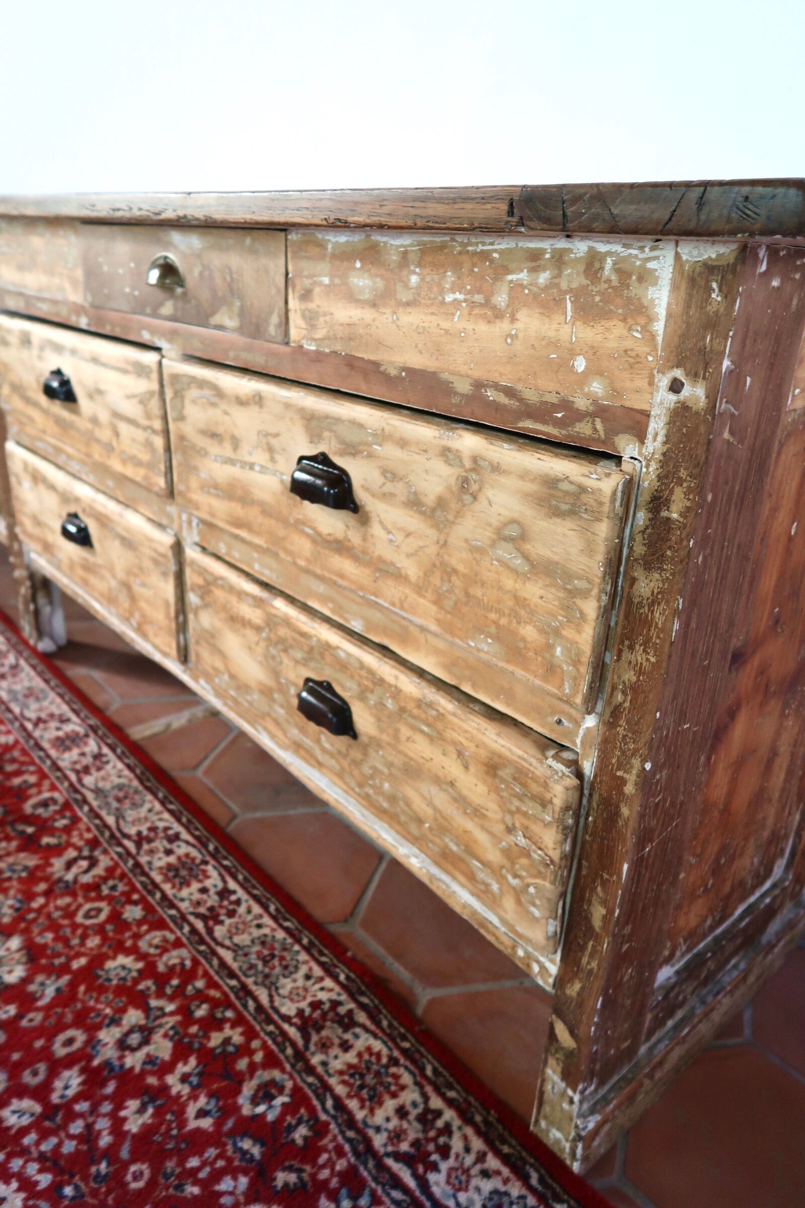 Meuble de métier comptoir en bois