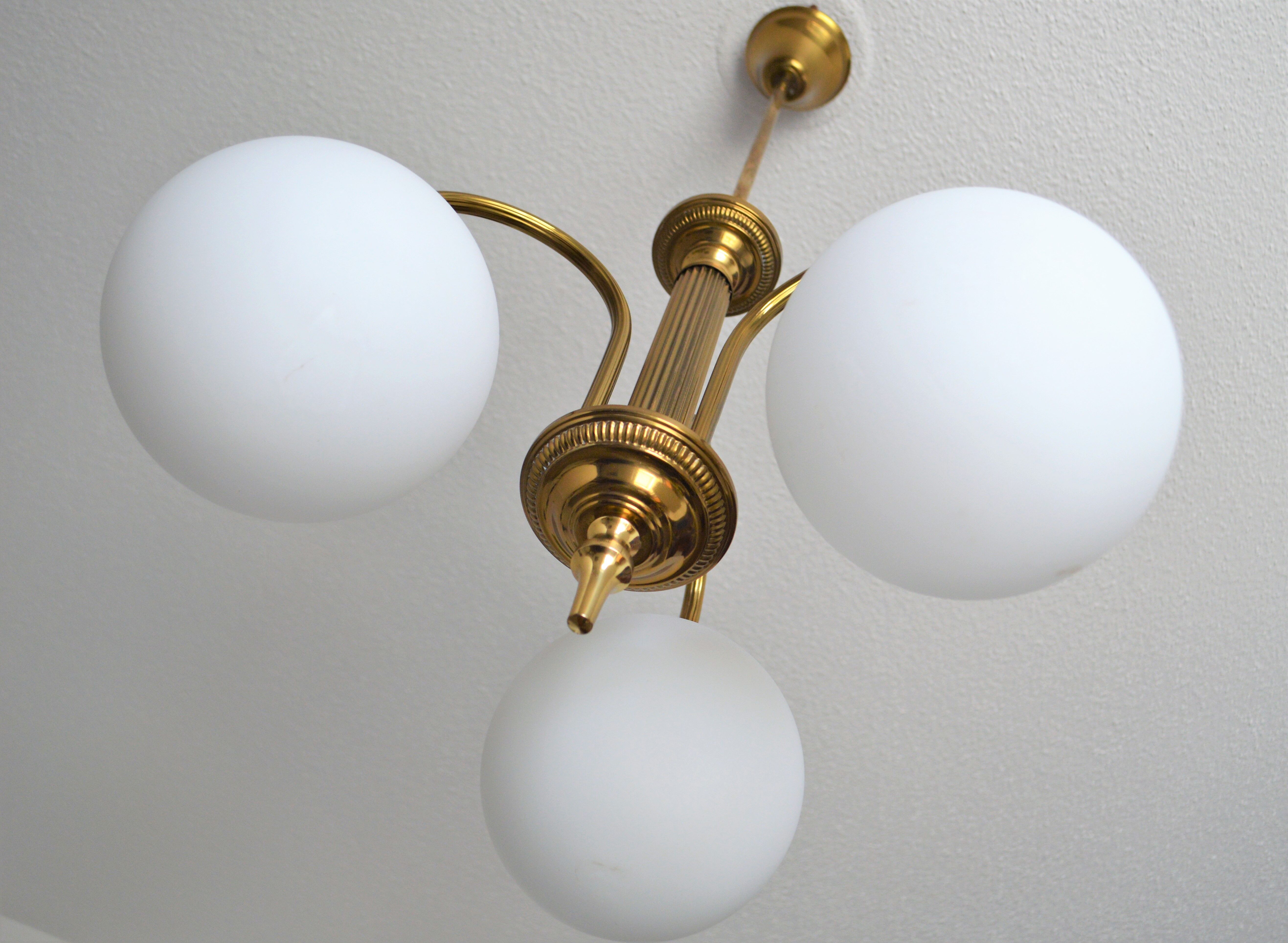 Vintage chandelier of the 60s in brass