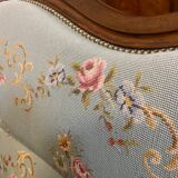 Louis Philippe style living room with embroidered upholstery - Sofa and 4 chairs