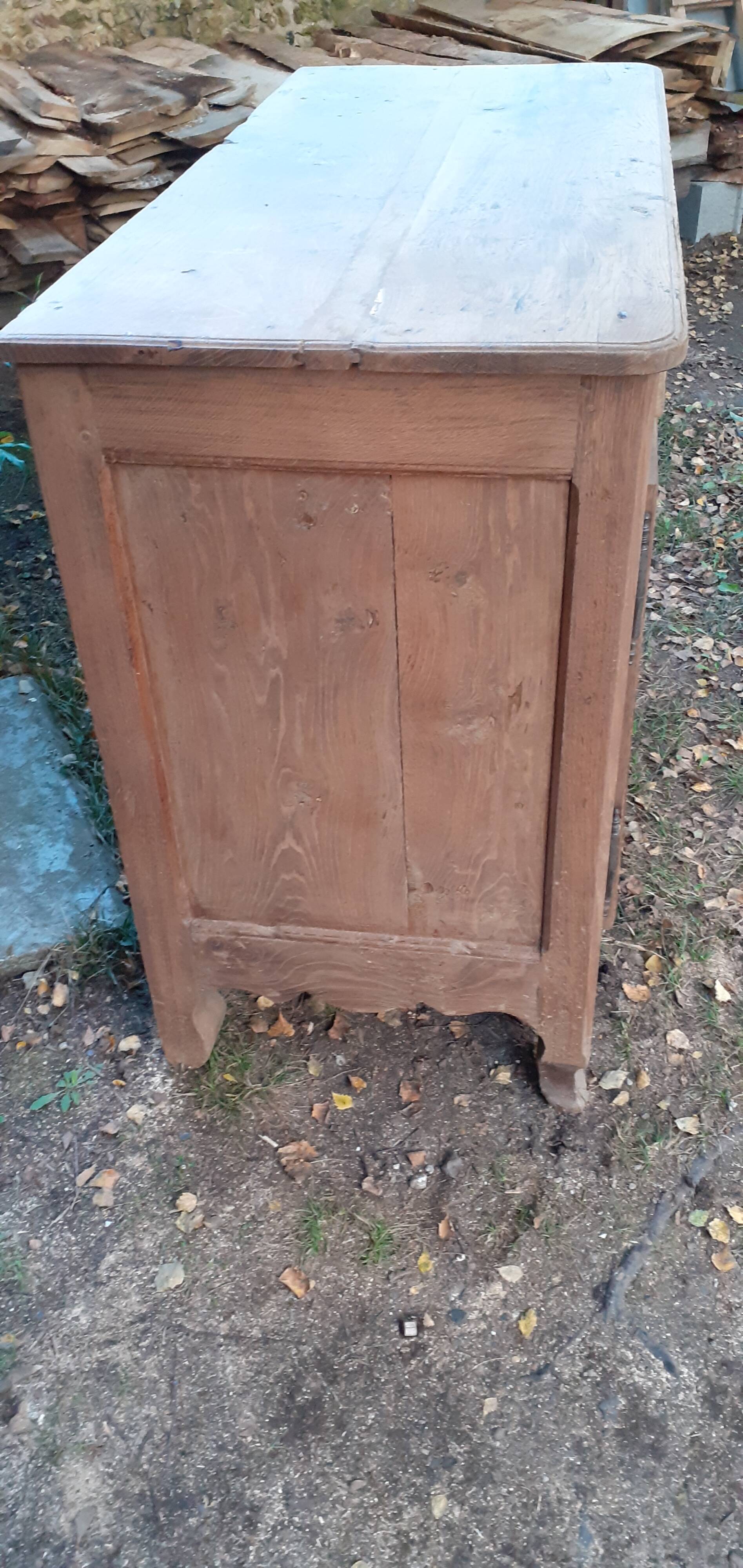 2-door, 2-drawer sideboard, old solid chestnut wood, raw wood