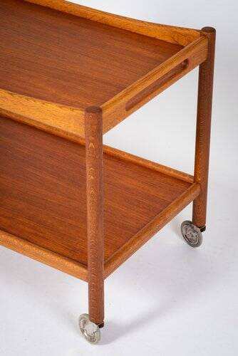 Chariot de bar danois moderne du milieu du siècle par Hans J. Wegner pour Andreas Tuck, années 1950.