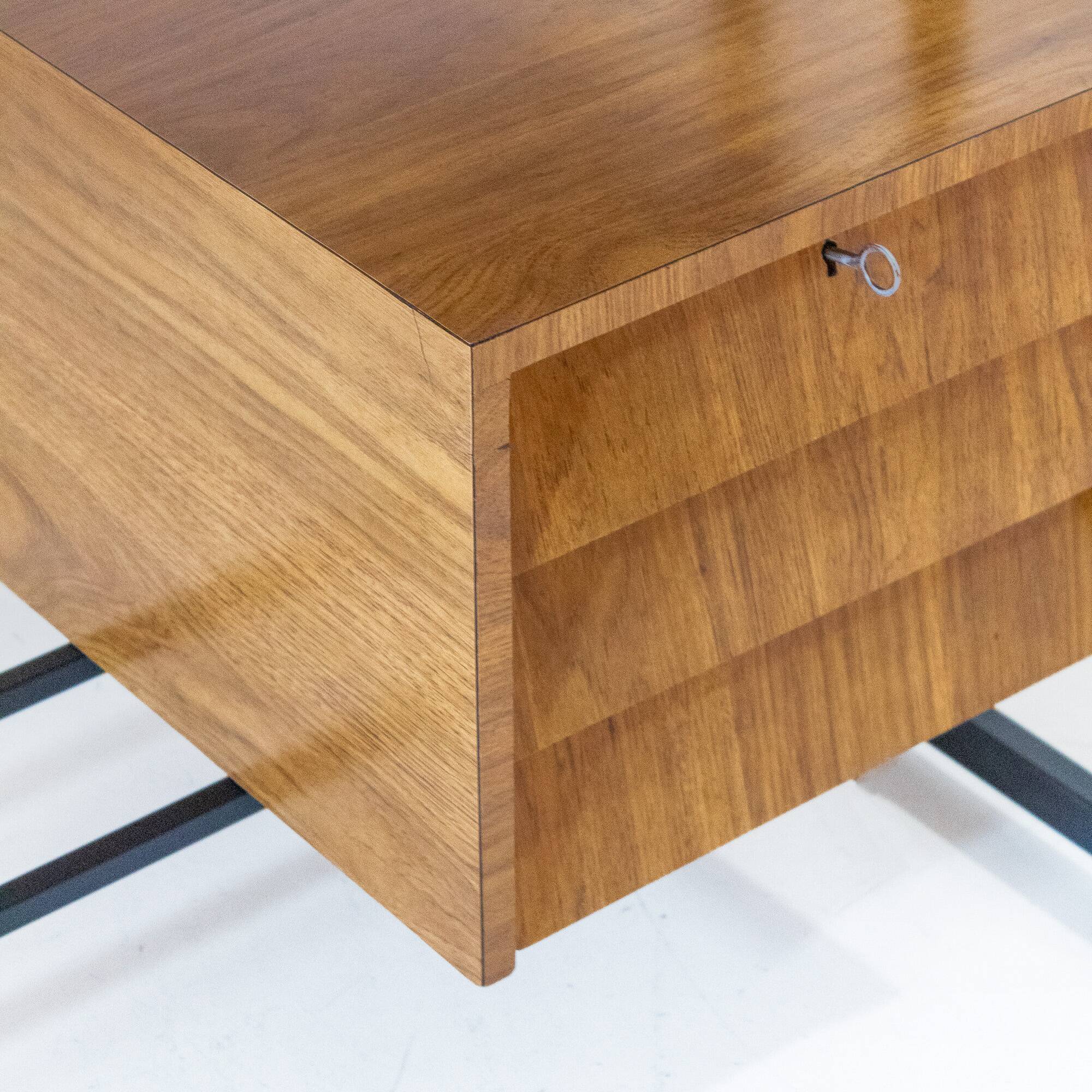 Mid- Century Modern Writing Desk, Brass and Metal, Italy 1960s