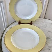 4 hollow plates Saint-Amand 60s yellow pastel chick