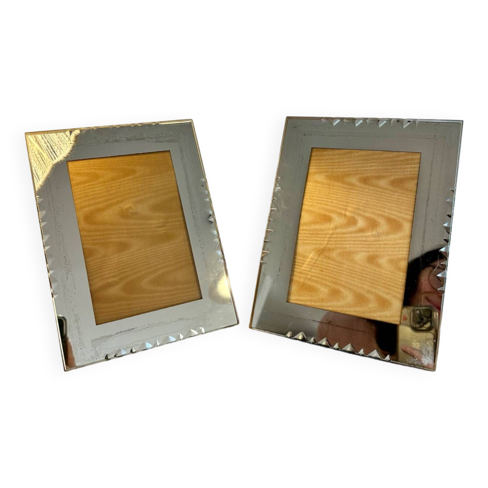 Art deco beveled mirror photo frame