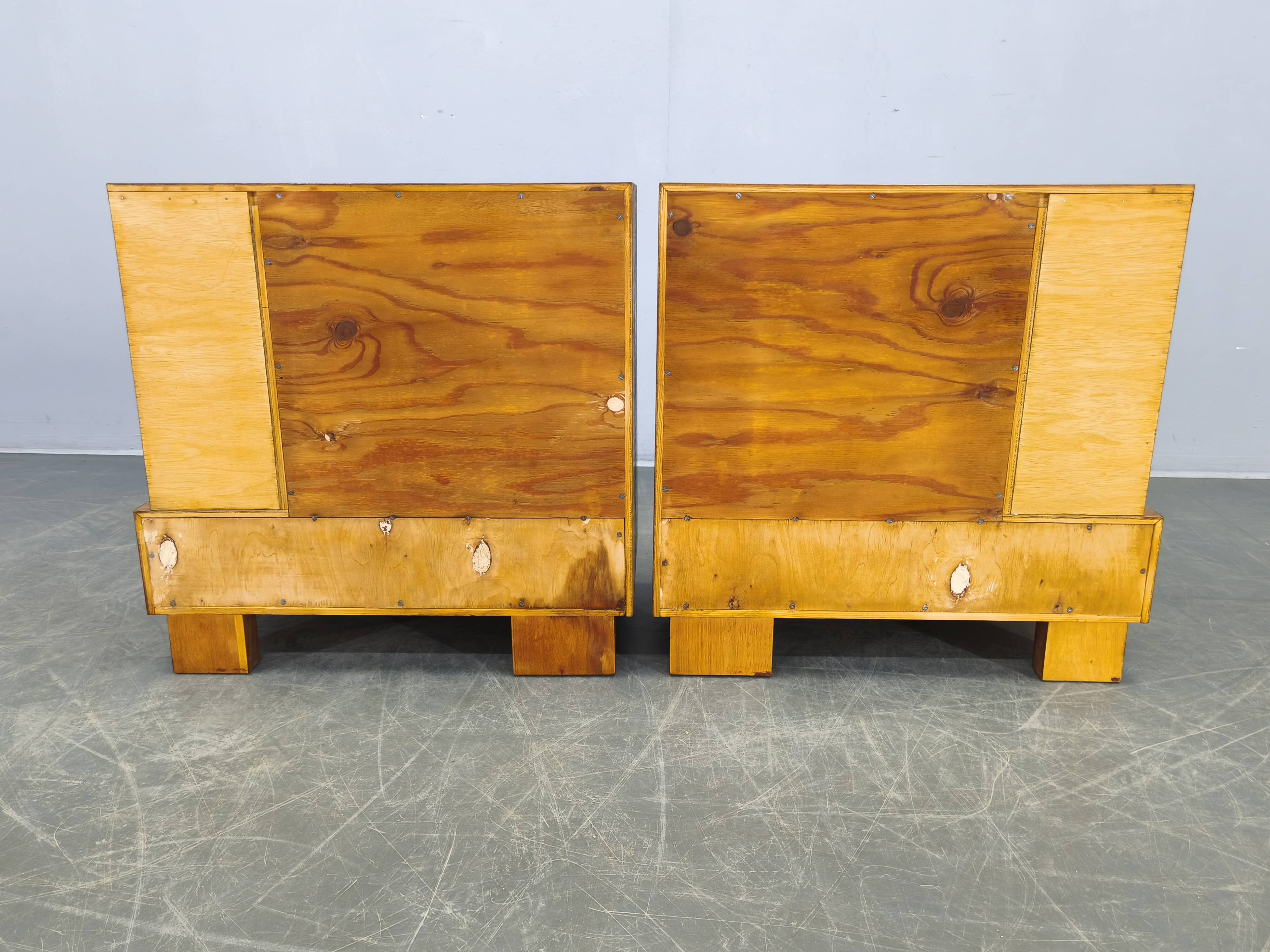 Pair of Italian Mid-Century Walnut Nightstands, 1950s