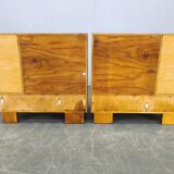 Pair of Italian Mid-Century Walnut Nightstands, 1950s