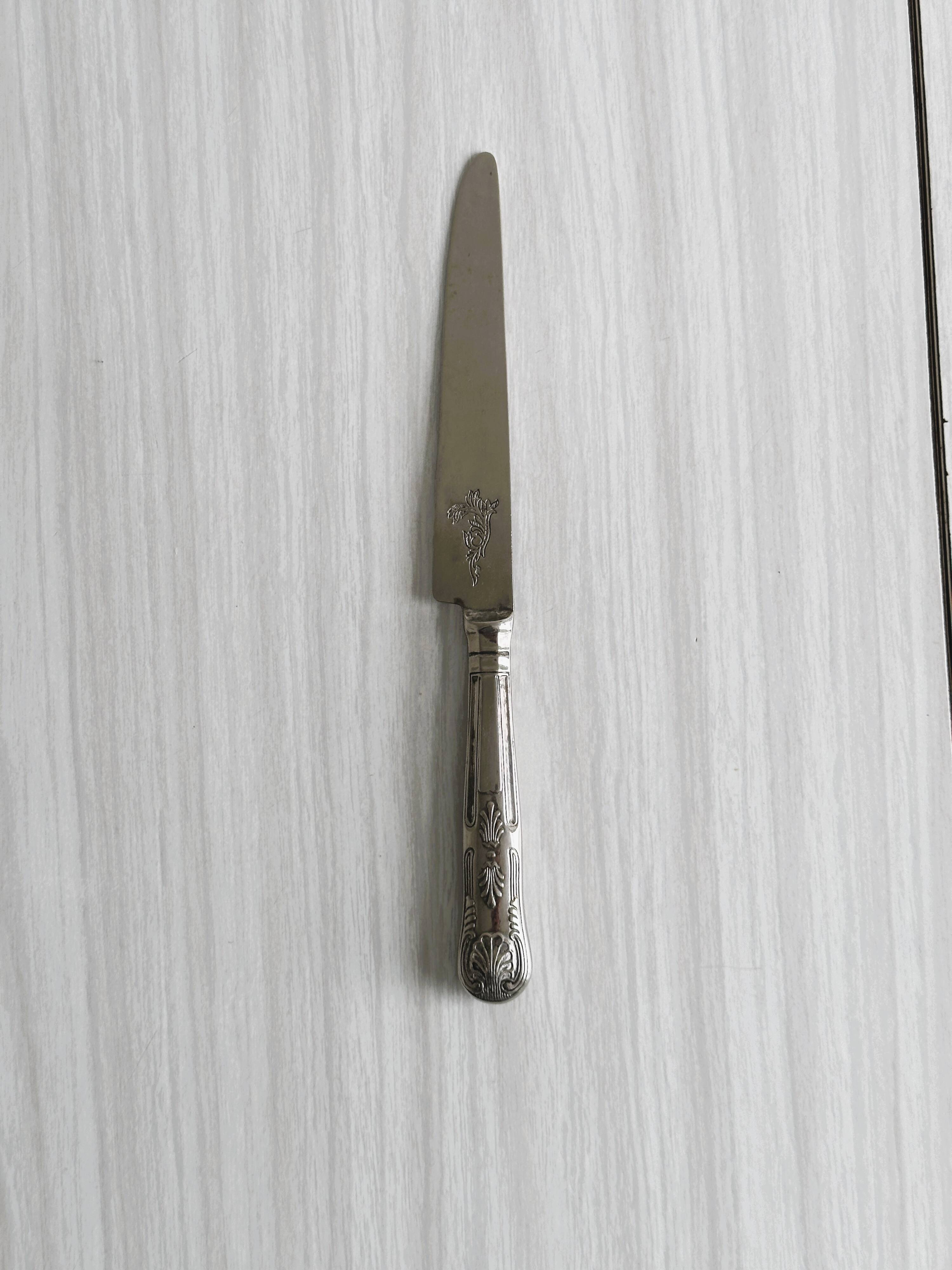 Silver metal knife