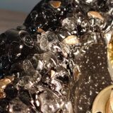 Black and gold Murano flower wall light