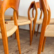 Set of 10 chairs 71 in teak by Niels O. Møller, JL Moller, Mid Century