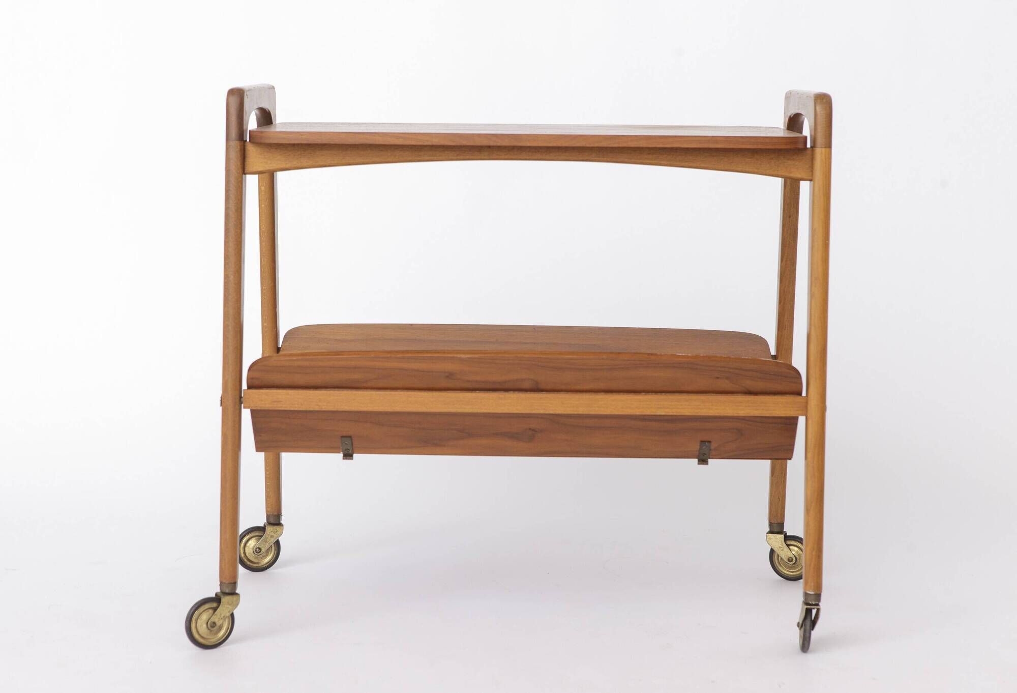 Vintage Bar Cart on Wheels, Mid Century Modern Trolley Table, 1960s Germany