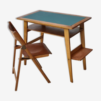 Bureau et chaise écolier vintage