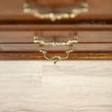 Interwar Walnut Vanity Dresser with Marble Top, 1930s