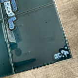 Coffee table in signed ceramic and chromed metal 70s