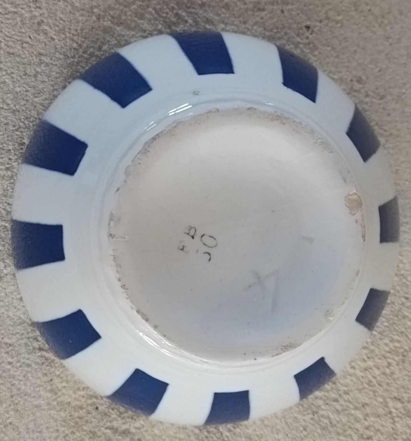 Digoin striped plate and bowl