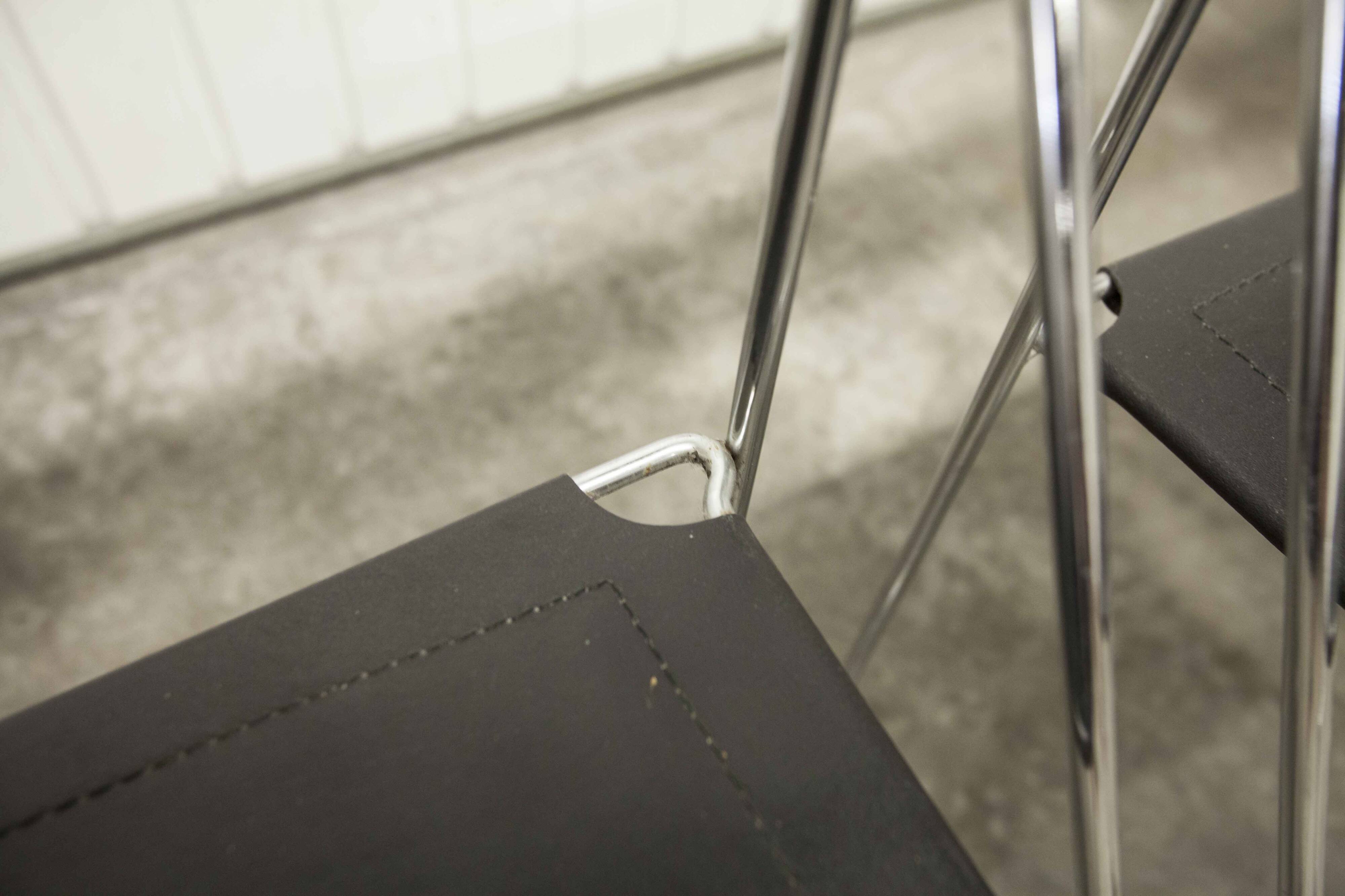 Set of 3 minimalist X line chairs by Niels Jorgen Haugesen for Hybodan