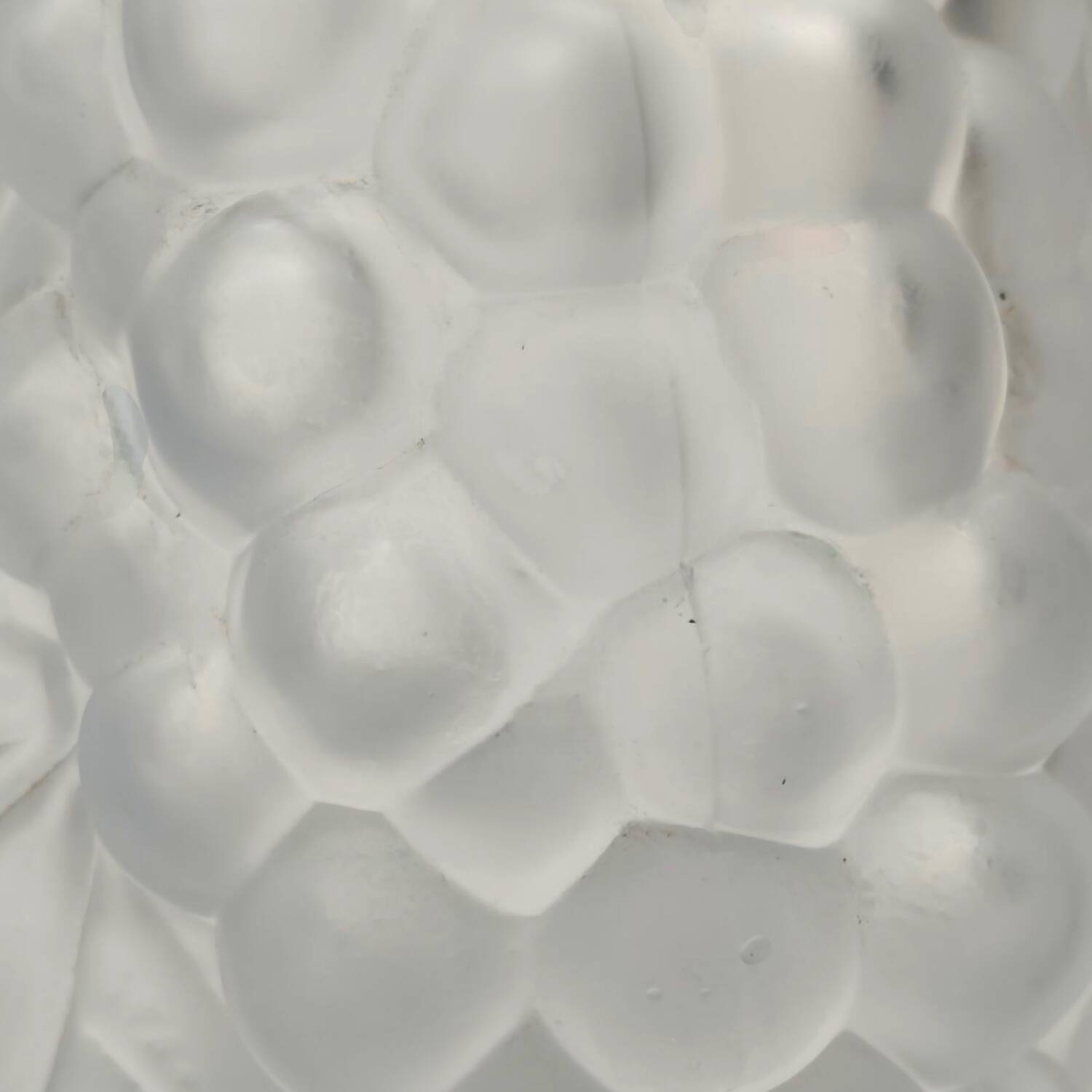 Vintage 1950s French Frosted Glass Decanter - Embossed Grapevine