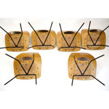 Pierre Guariche set of 6 Tonneau chairs, Steiner, 1960.
