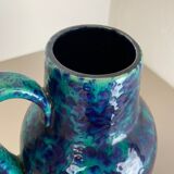 Pottery fat lava multi-color floor vase made by Scheurich, 1970s