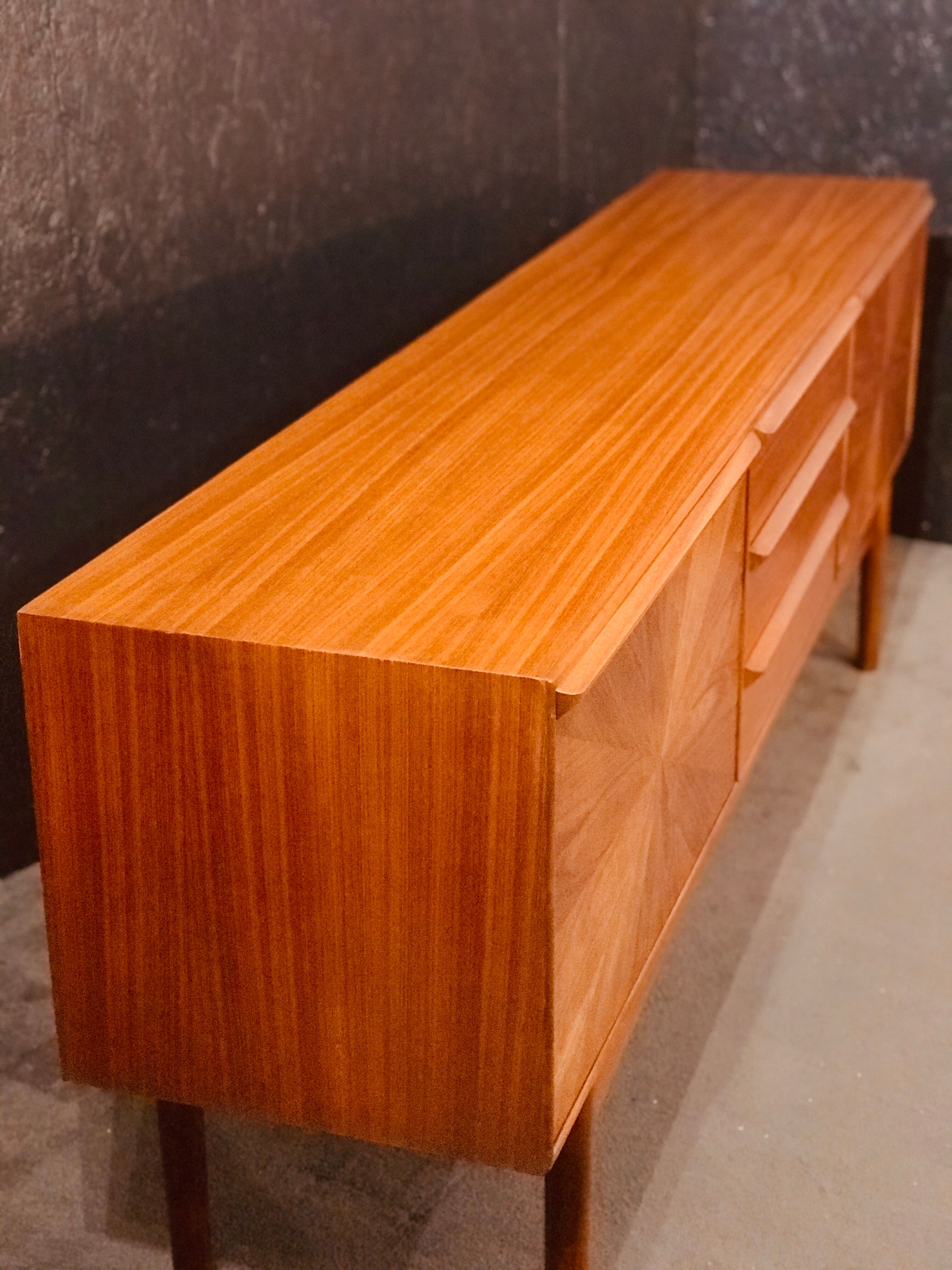 Mid-Century Teak Sideboard by Tom Robertson for McIntosh, 1960s, Sunburst collection.