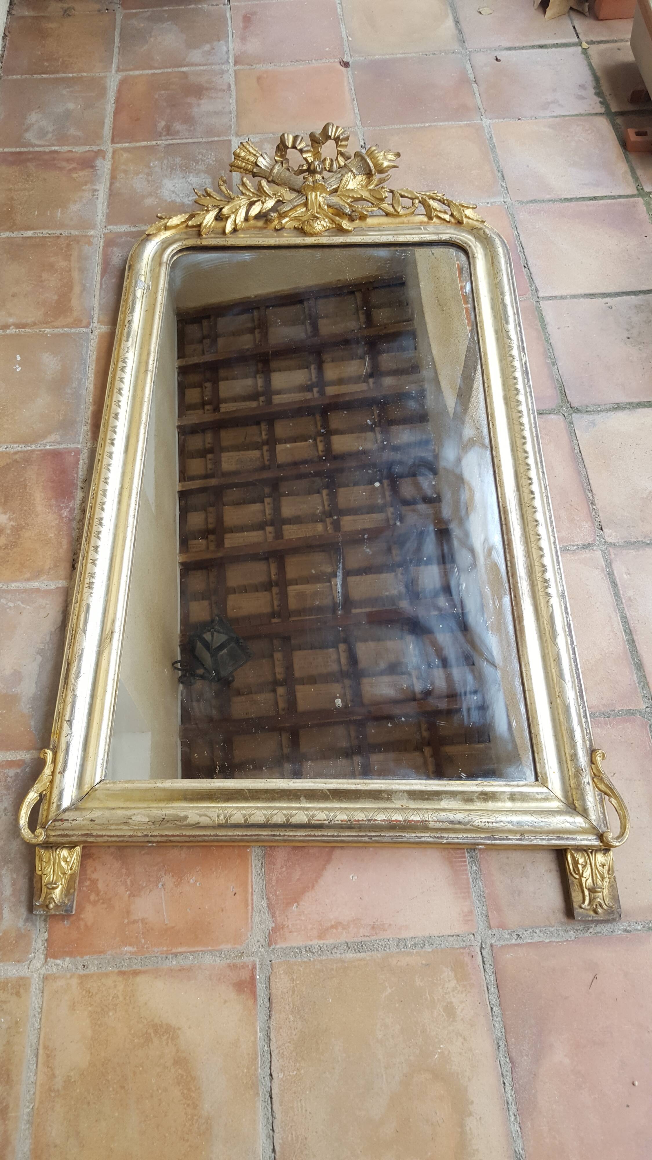 Large mirror style Louis XV , late 19th em , early XX em 82x150cm