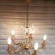 Exceptional bronze chandelier with crystal pendants in working order circa 1910