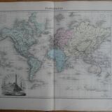Old terrestrial planisphere - 1893