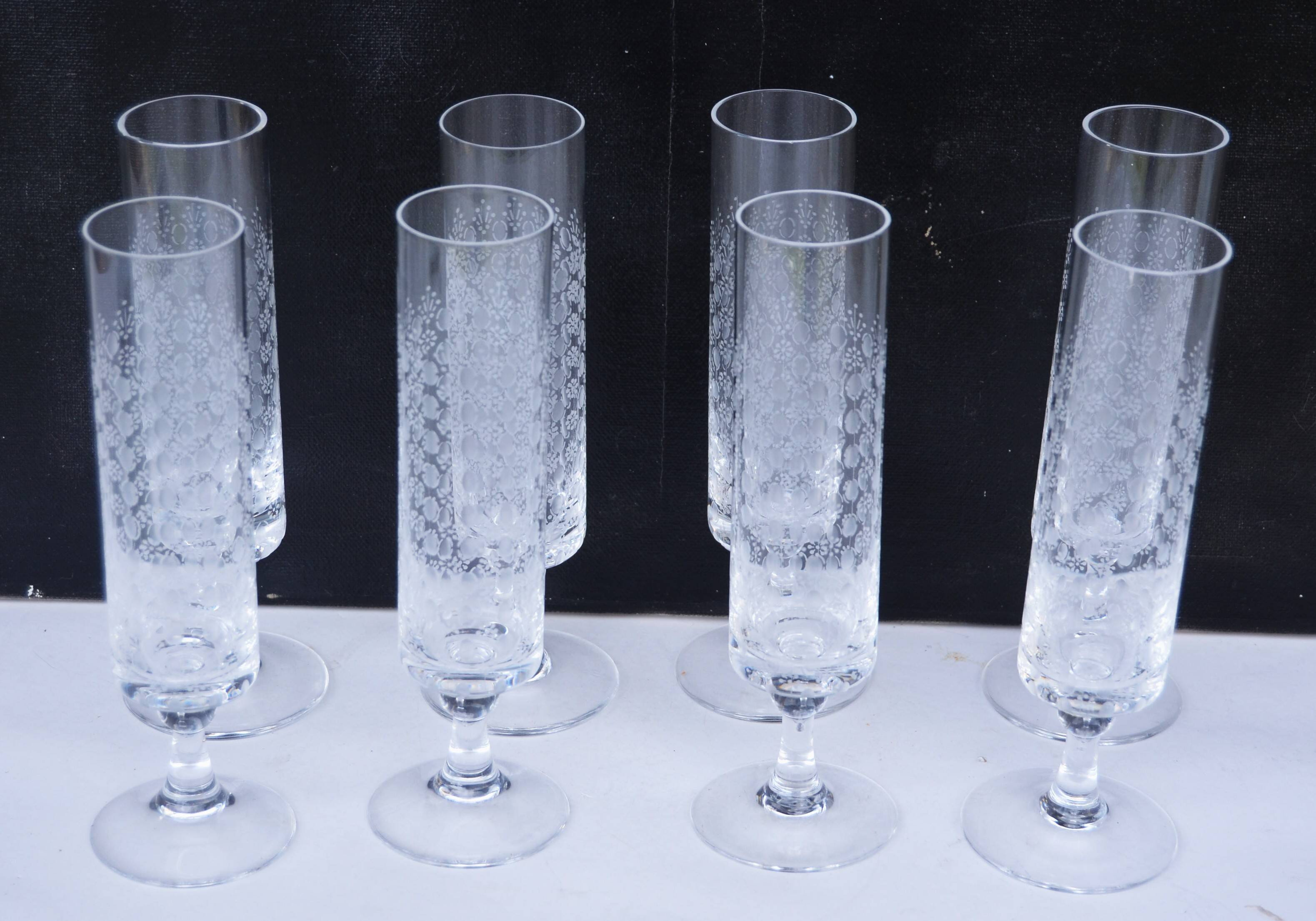 Lot of 7 Rosenthal Romance Motif I Flute Champagne 7.25" tall