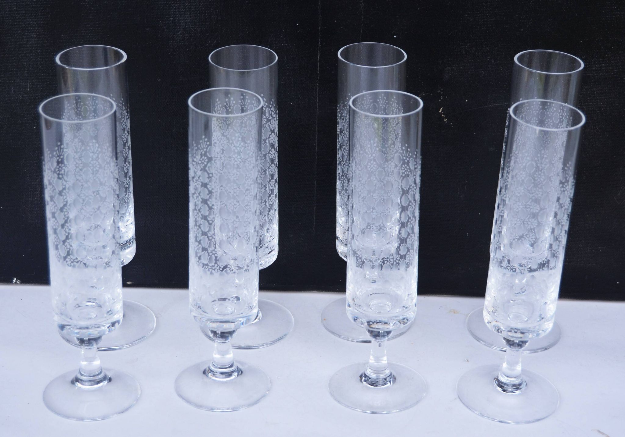 Lot of 7 Rosenthal Romance Motif I Flute Champagne 7.25" tall