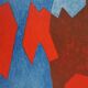 Serge poliakoff: blue and red composition - original lithograph