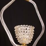 Charming clear rostrato Murano glass chandelier by Barovier & Toso, 1940s