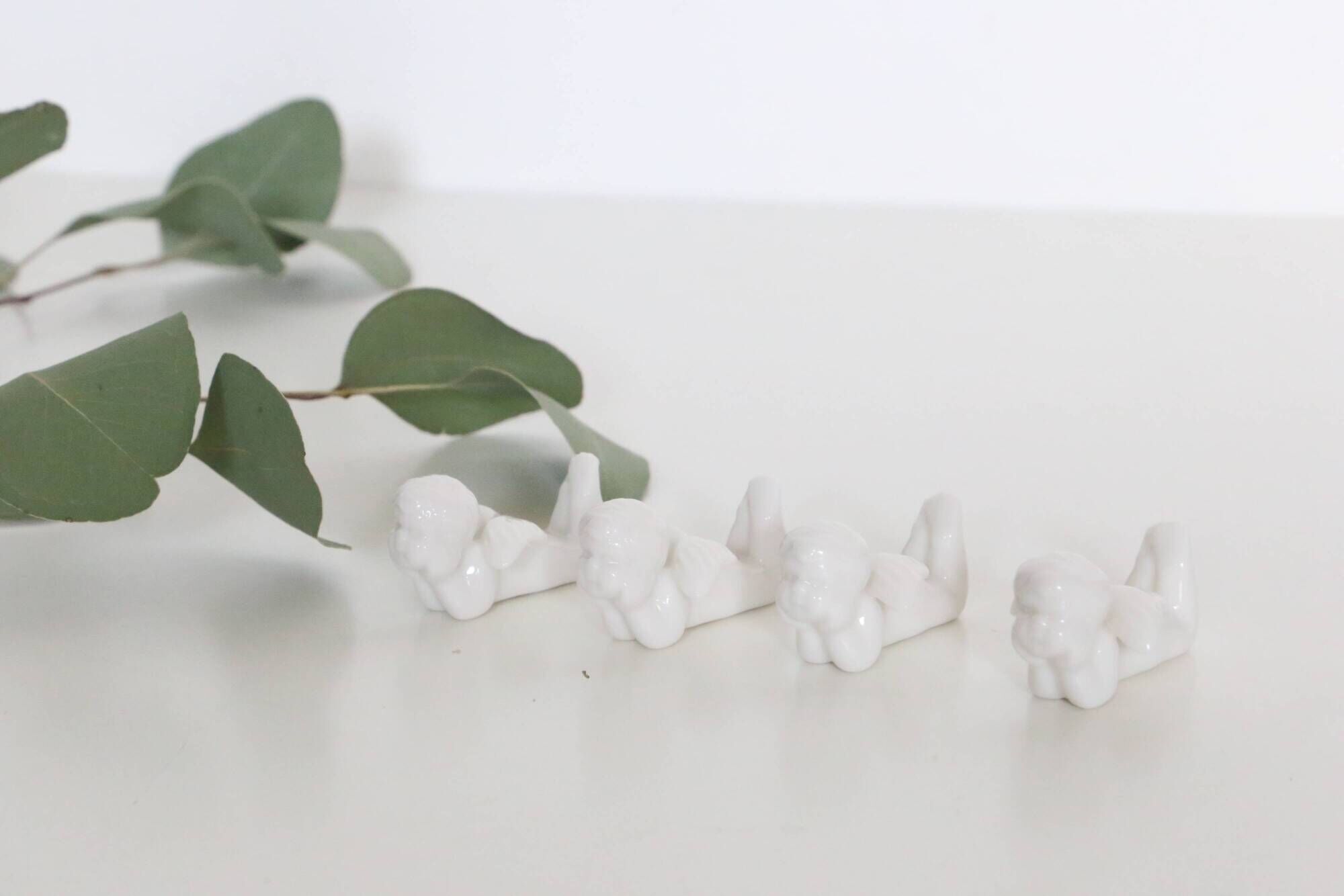 Set of 4 doors cherub knife, porcelain, vintage